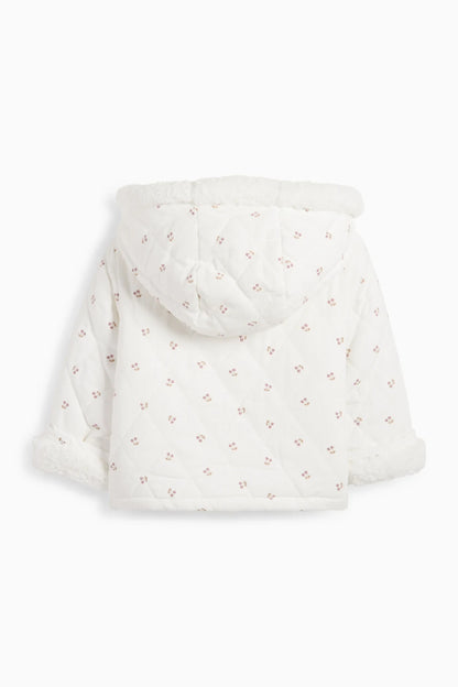 Cherry - Corduroy quilted jacket with hood