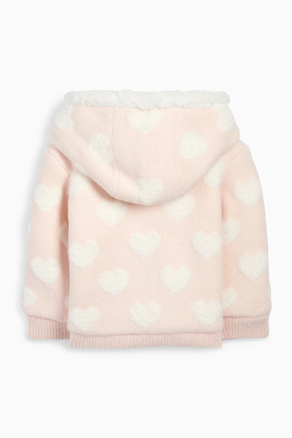 Hearts - Lined hooded cardigan