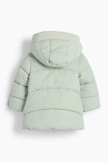 Baby quilted coat with hood