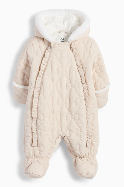 Hooded baby snowsuit