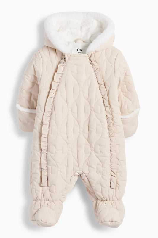 Hooded baby snowsuit