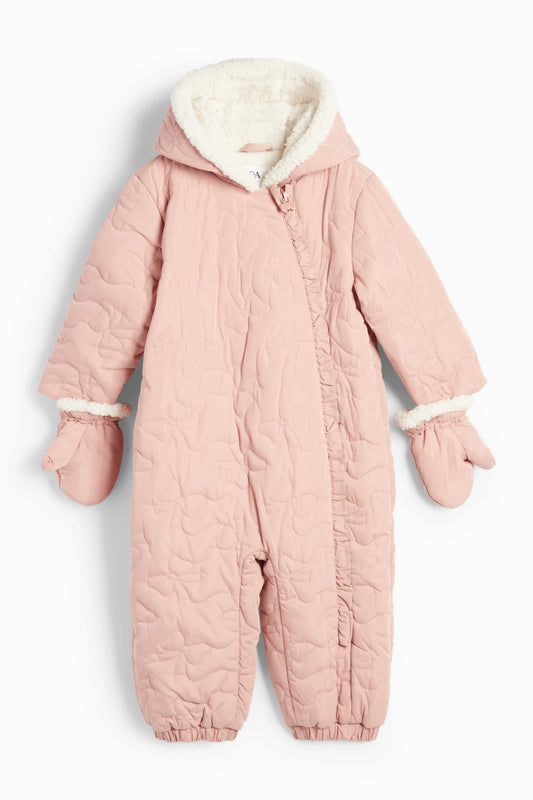 Baby snowsuit with hood