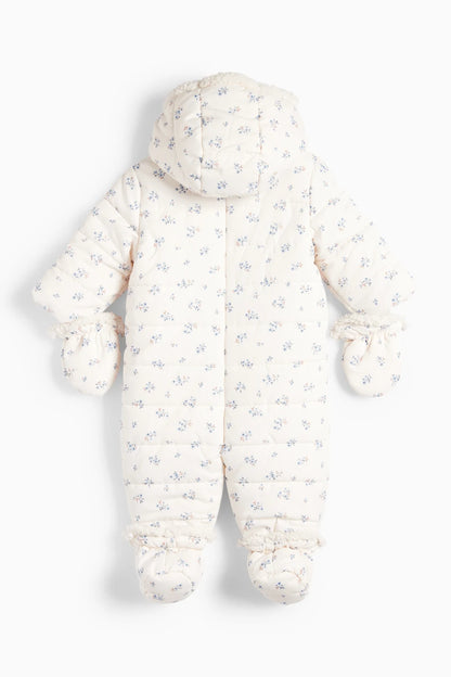 Flory - Baby snowsuit - Buttoned mittens and feet