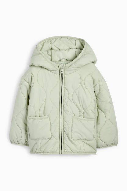 Quilted jacket with hood - water repellent