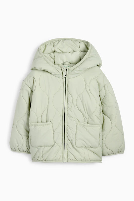 Quilted jacket with hood - water repellent