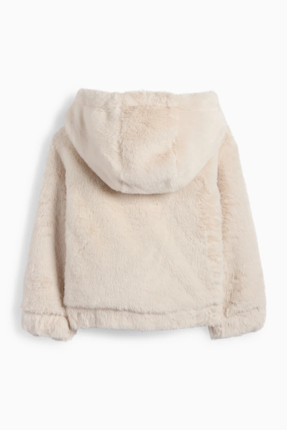 Hooded faux fur jacket