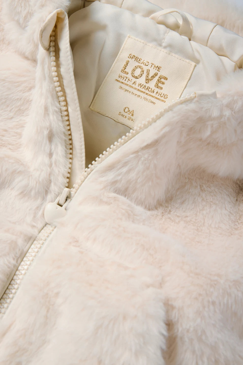Hooded faux fur jacket