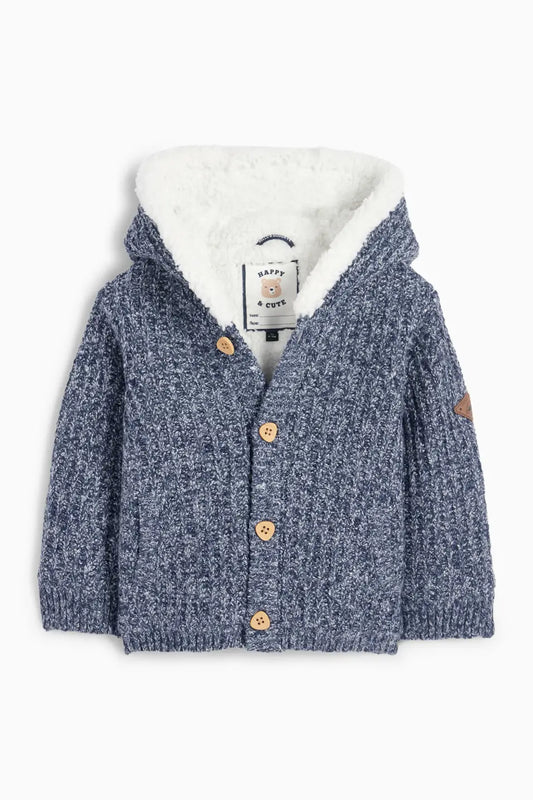 Knit Hooded Cardigan - Lined