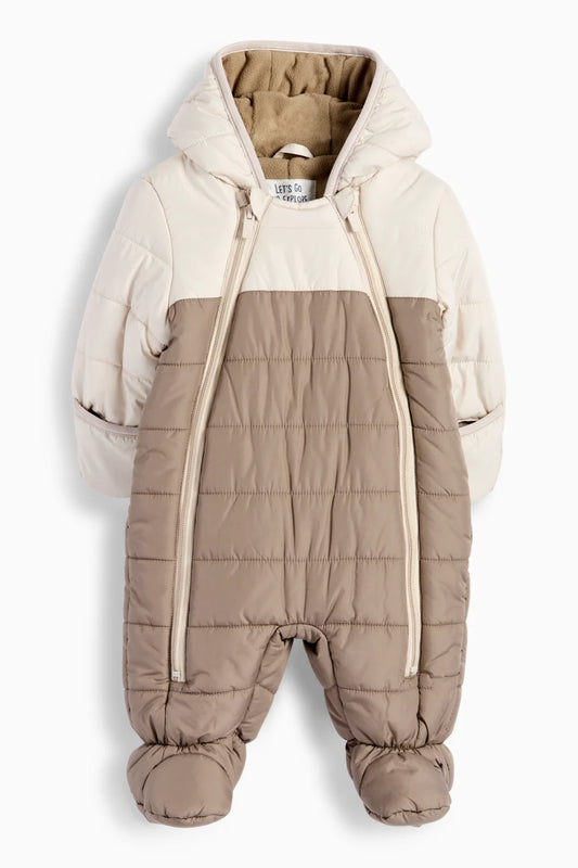 Hooded baby snowsuit