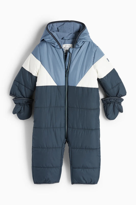 Baby snowsuit with hood