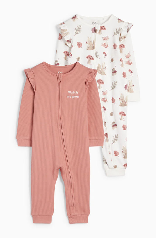 Forest - Watch me grow - Pack of 2 cotton sleepsuits