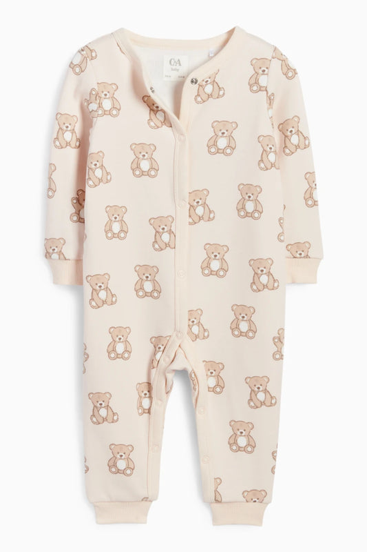 Bear - lined sleepsuit