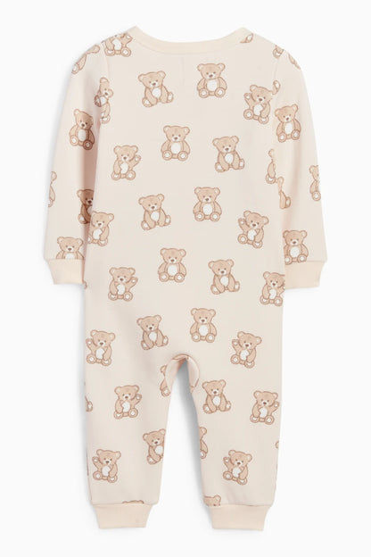 Bear - lined sleepsuit
