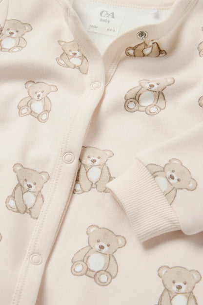 Bear - lined sleepsuit
