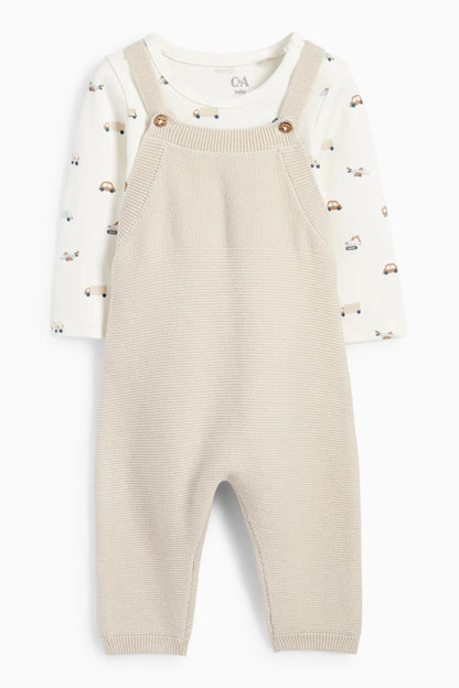Vehicles - 2 pieces knitted dungarees set