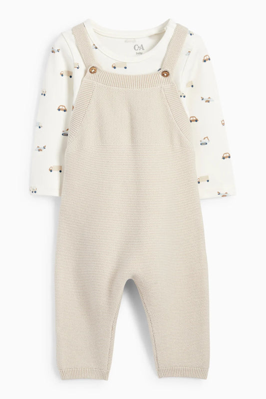 Vehicles - 2 pieces knitted dungarees set