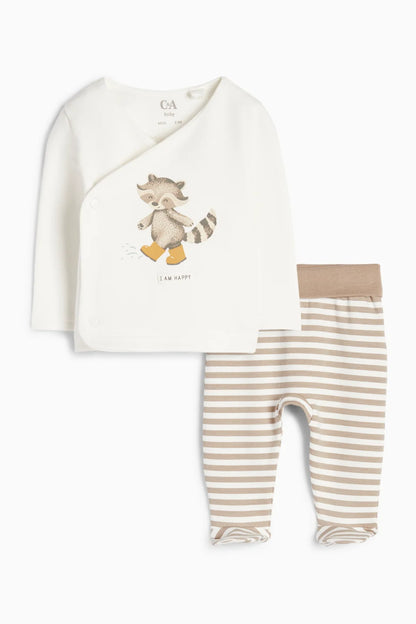 Raccoon - lined baby pyjamas