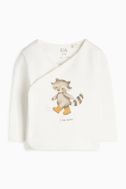 Raccoon - lined baby pyjamas