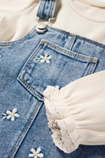 Floral - Denim dress set