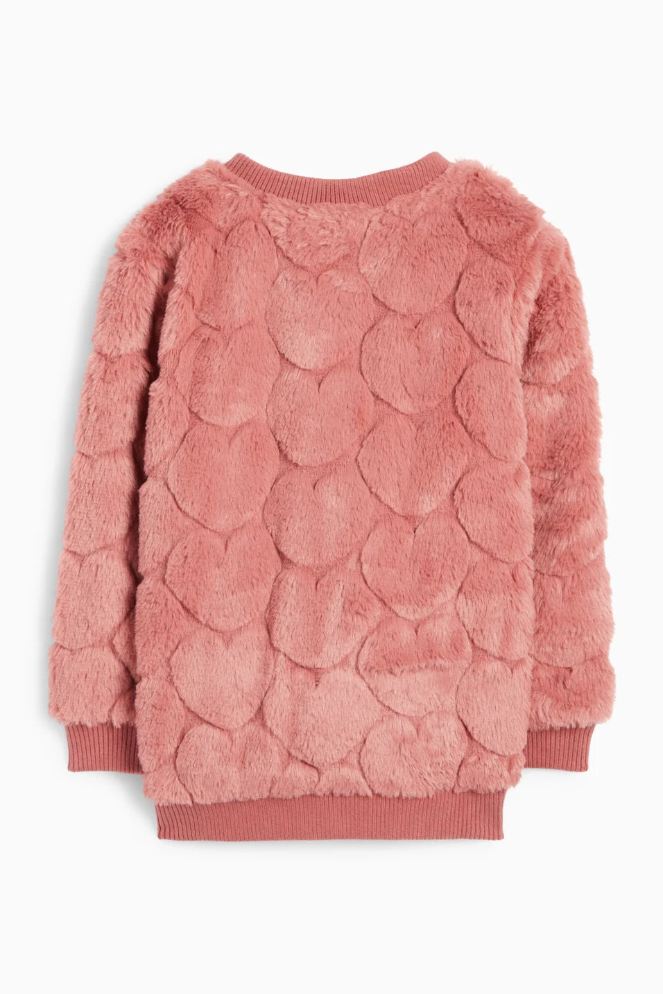 Heart - Faux Fur sweater - Coral
