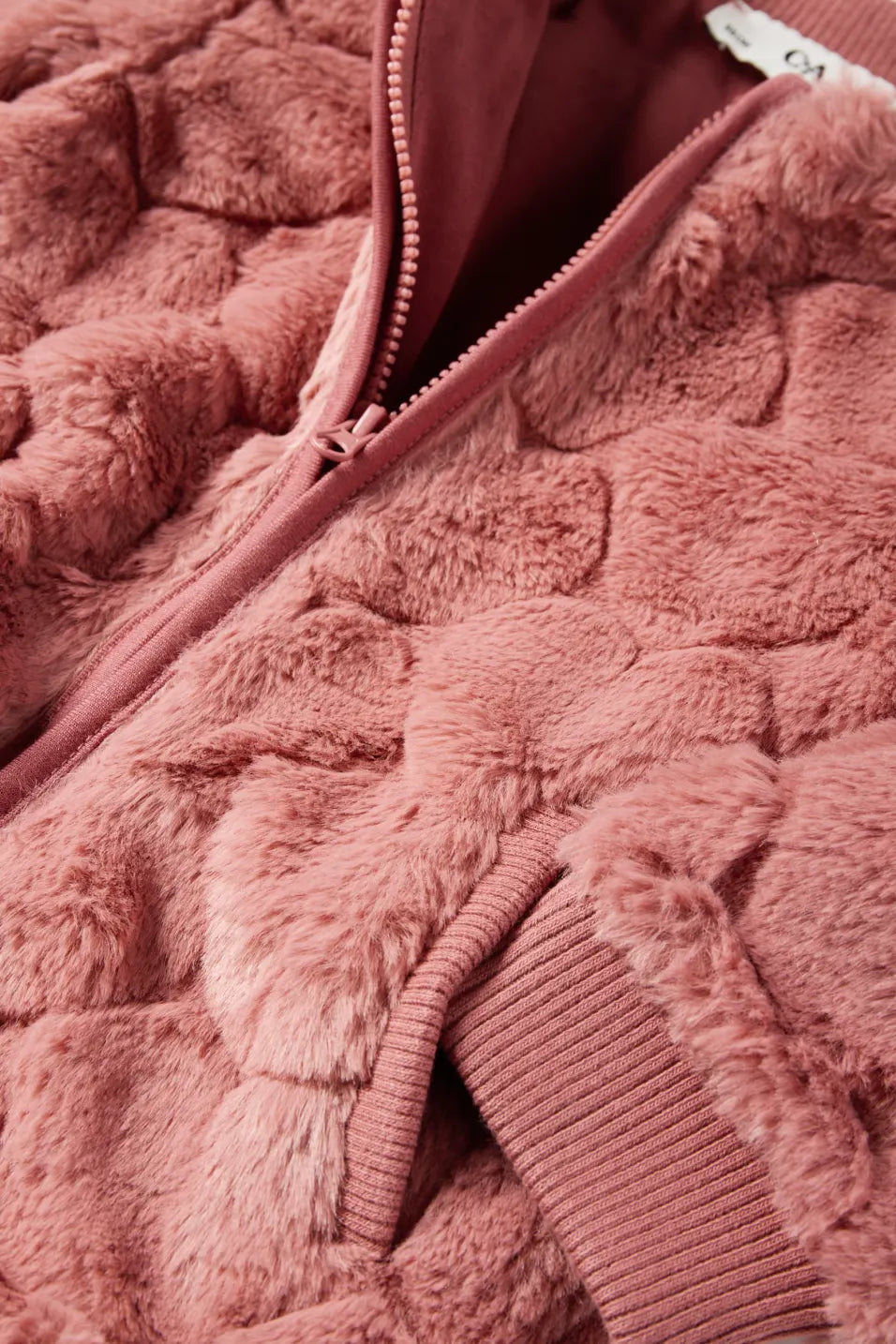 Heart - Faux Fur sweater - Coral