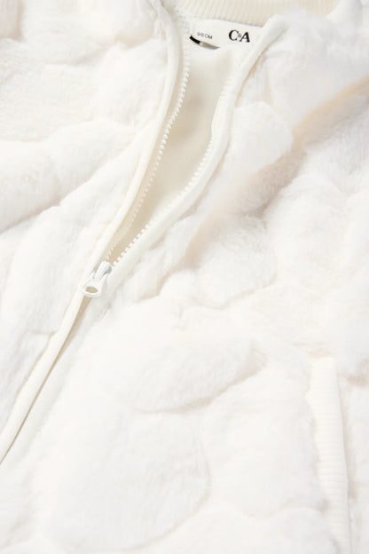 Heart - Faux Fur sweater - White