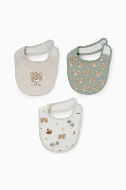 Bear - Pack of 3 Bibs