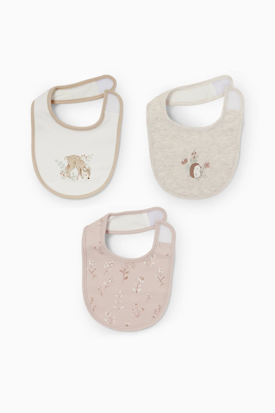 Flowers and Hedgehogs- Pack of 3 Bibs