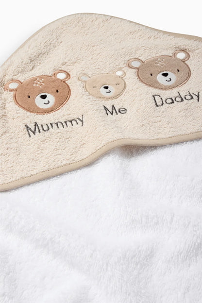 Mummy, Me, Daddy Bear - Hooded Towel