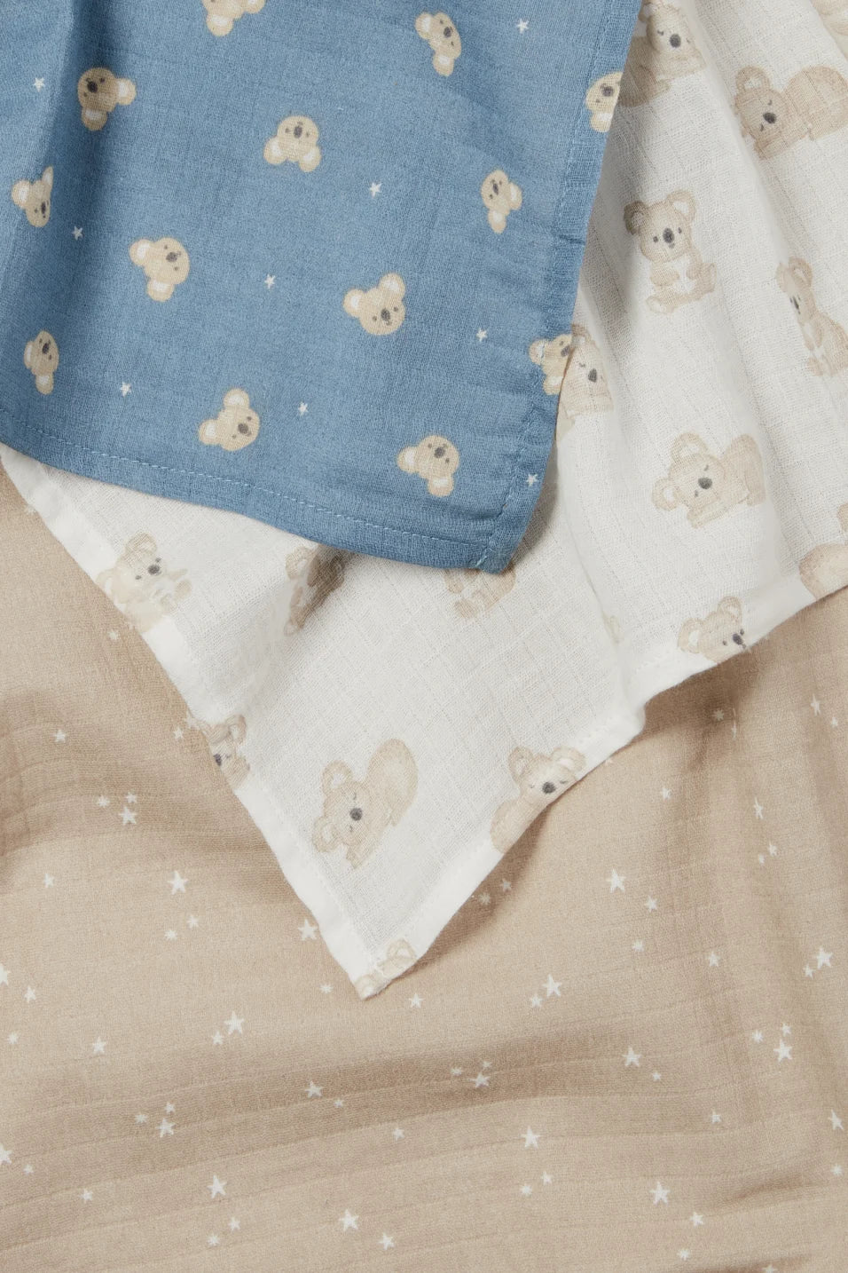 Pack of 3 muslin squares - Koala and Starlets