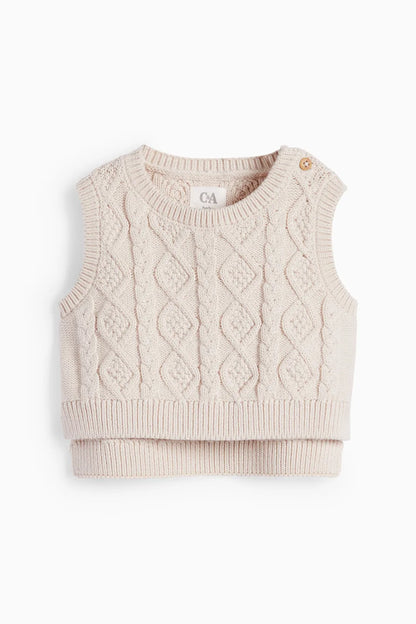 Flory dress with knit slipover