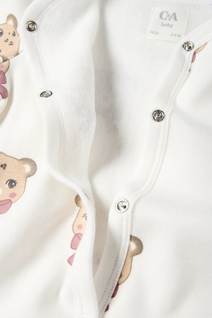 Leopard- lined sleepsuit