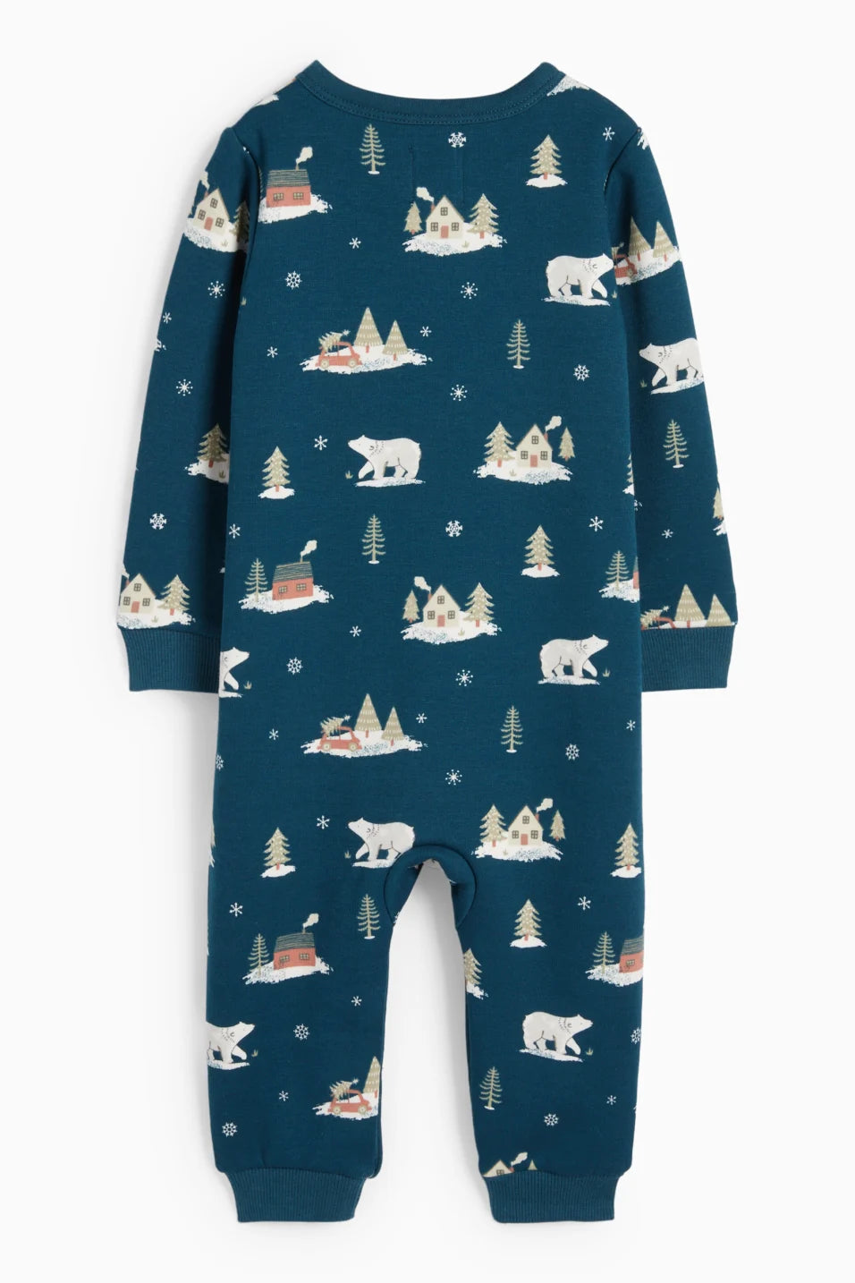 Polar Bear - lined sleepsuit