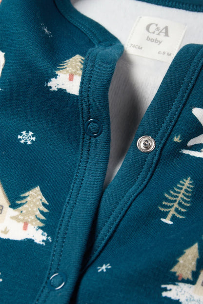 Polar Bear - lined sleepsuit