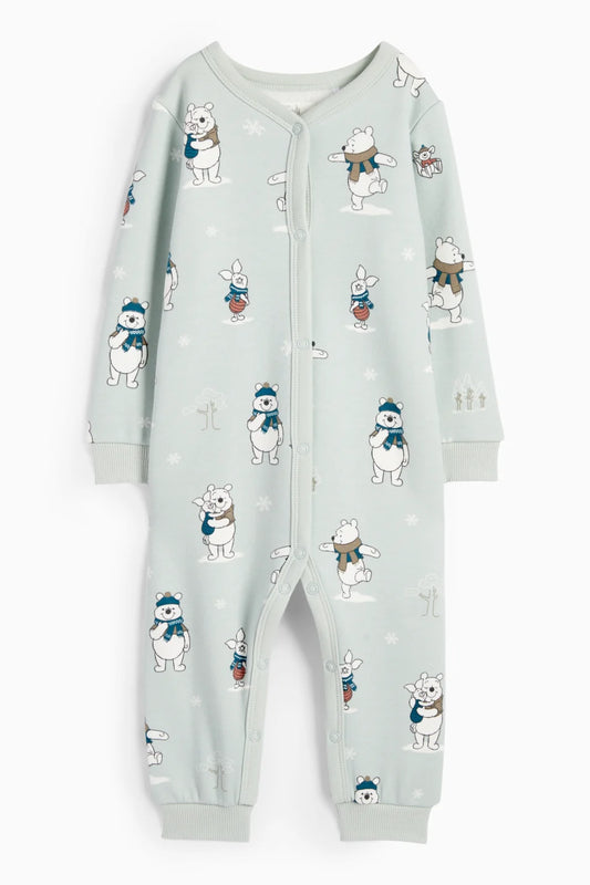 Winnie the Pooh - lined sleepsuit