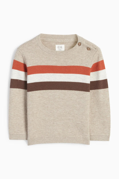 Baby sweater - ribbed - striped
