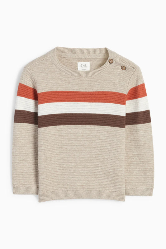 Baby sweater - ribbed - striped