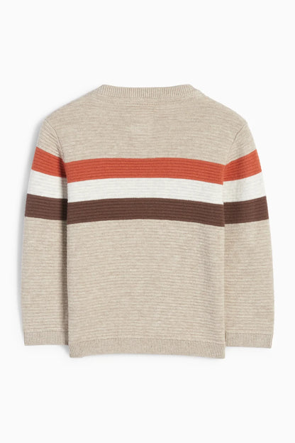 Baby sweater - ribbed - striped