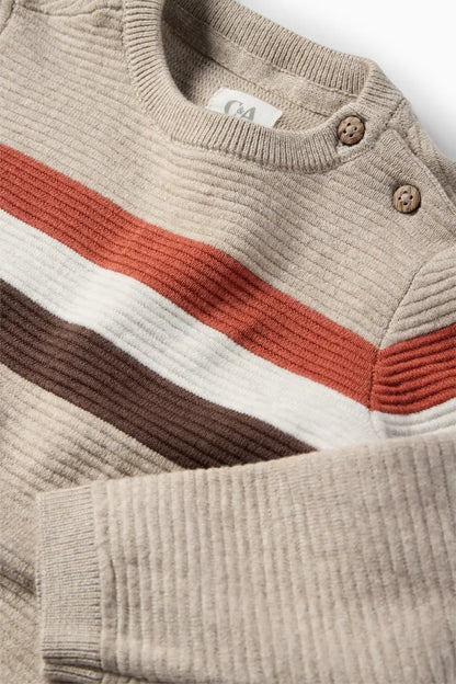 Baby sweater - ribbed - striped