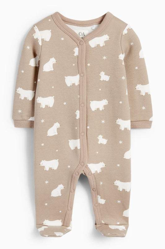 Polar Bear  - Lined sleepsuit
