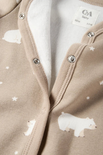 Polar Bear  - Lined sleepsuit