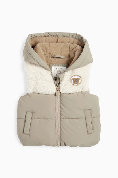 Bear - lined vest jacket