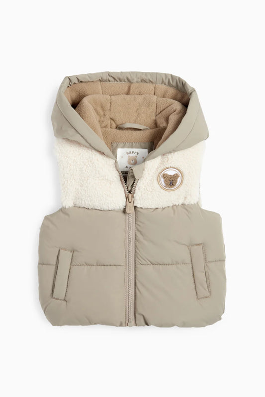 Bear - lined vest jacket