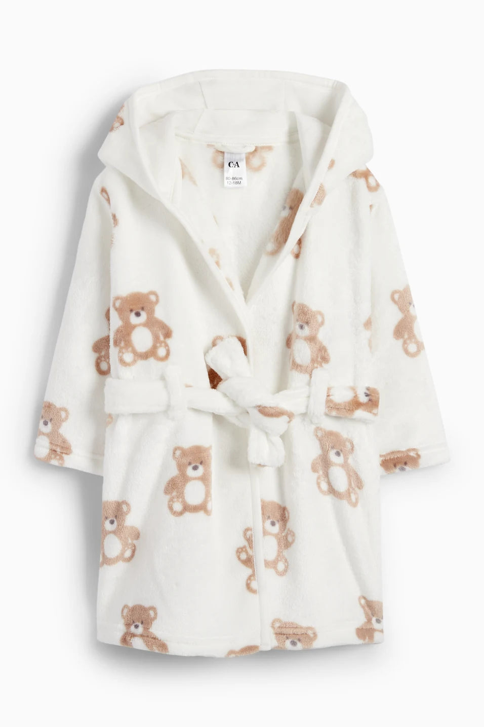 Bear - Baby fleece robe with hood