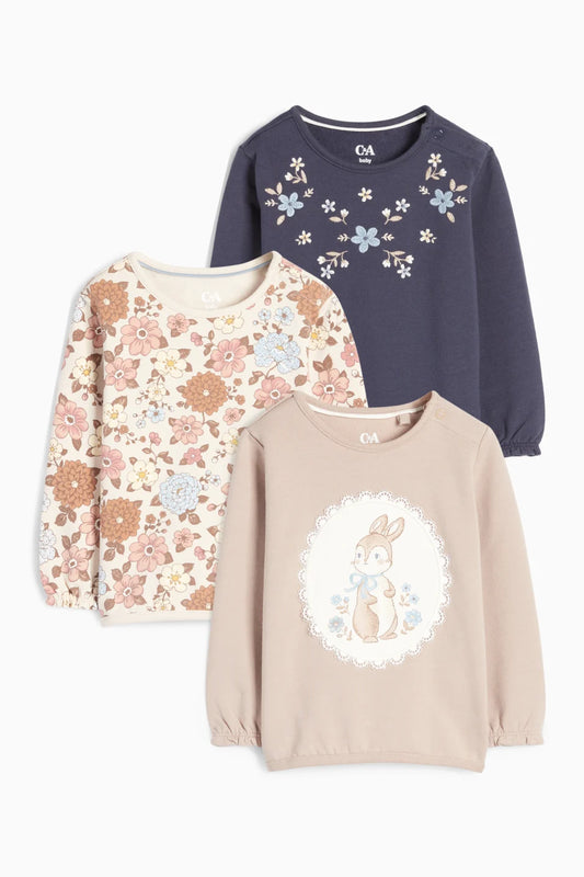 Bunnies and Flowers - Pack of 3 Sweatshirt