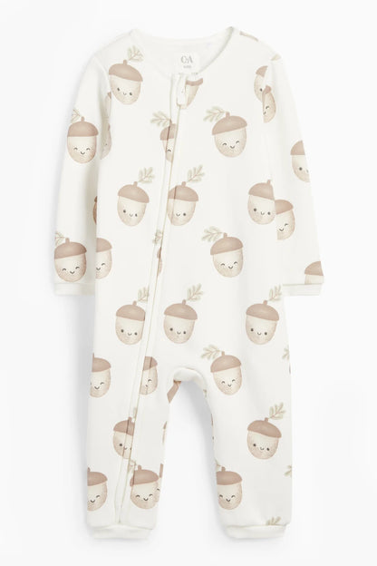 Acorn - lined sleepsuit