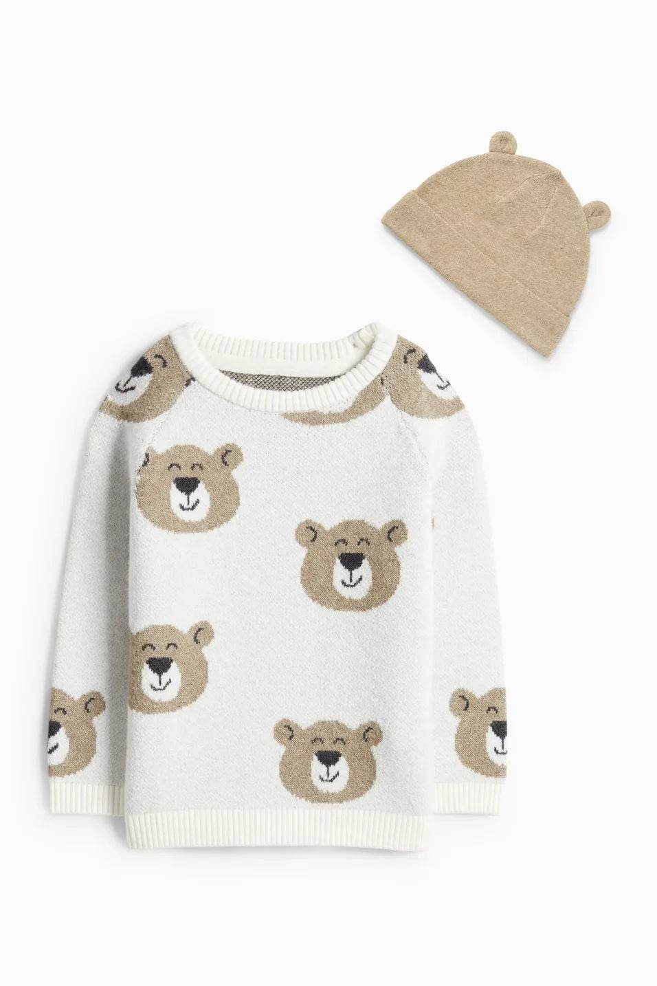 Bear - 2 pieces Set - Pullover and Hat