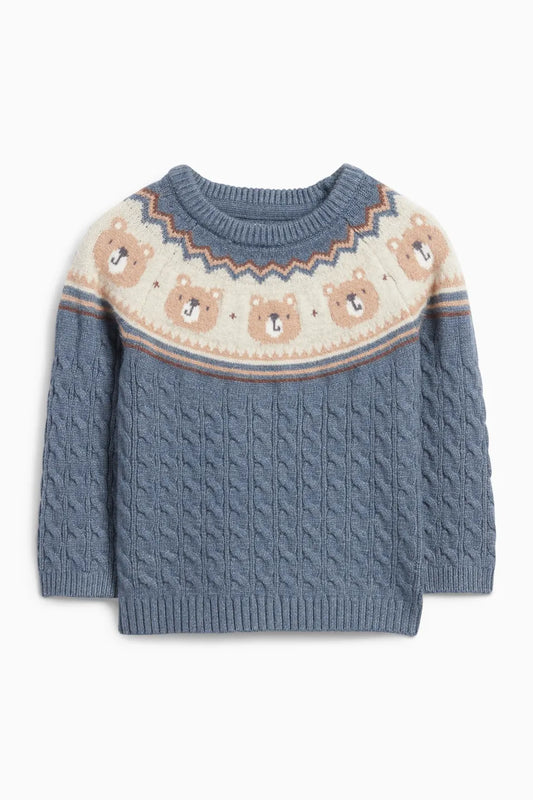Bear - Baby Sweater - Braid Pattern