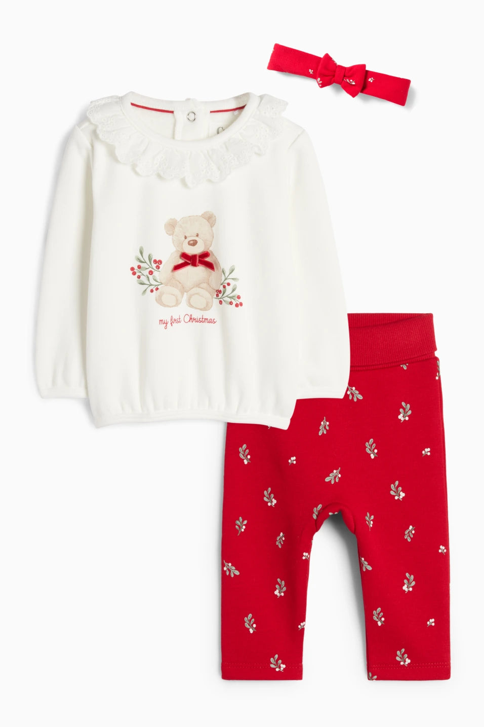 Teddy bear - Christmas baby outfit