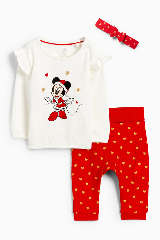 Minnie Mouse - Christmas Baby Outfit - 3 Piece